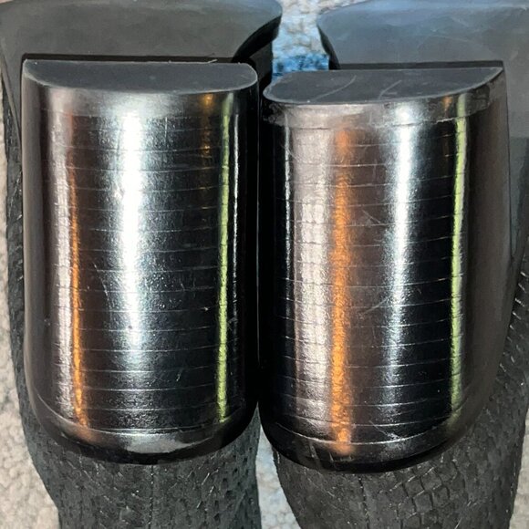 Jeffrey Campbell Rosee Western Ankle Square Toe Boots, Black Suede Snake Size 7 - Picture 6 of 9